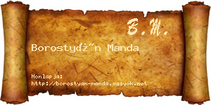 Borostyán Manda névjegykártya